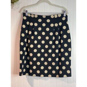 Georgiou Studio Black & White Polka Dot Silk Skirt Size Medium